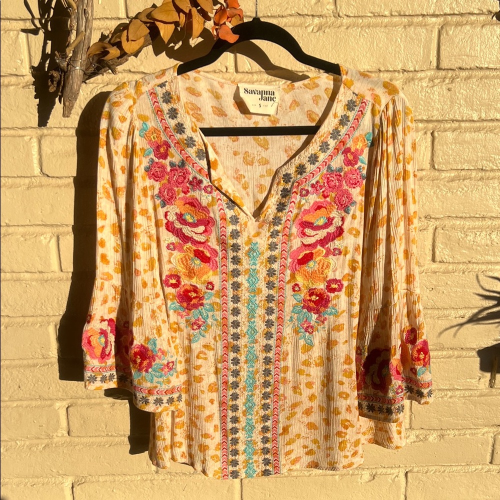 Savanna Jane Multicolor Embroidered Blouse